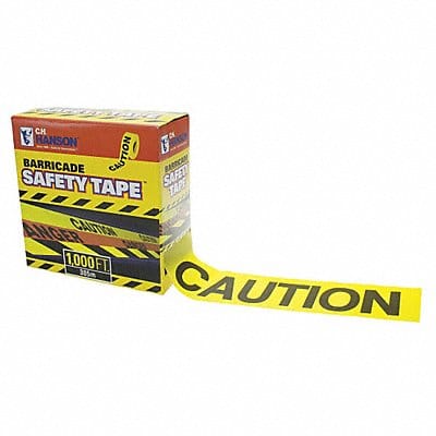 Barricade Tape Yellow 1 000 ft L 3 in