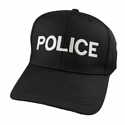 Police Hat Brim Black/White Universal