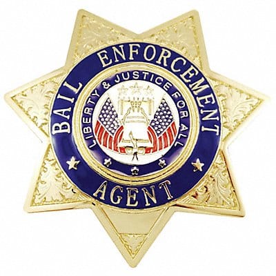 Metal Badge Bail Enf Agent - Star Gold