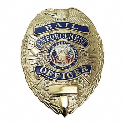 Metal Badge Bail Enf Officer- Oval Gold