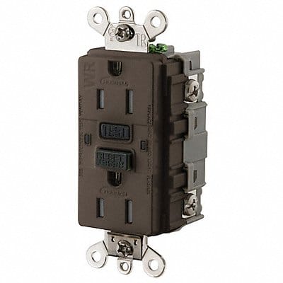 GFCI Receptacle 15A 125VAC 5-15R Brown