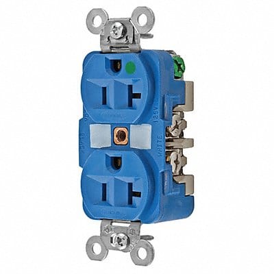 Receptacle Blue 20 A 2P3W Back Side 1PK