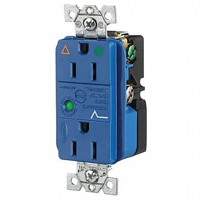 Receptacle Blue 15 A 2P3W Back Side 1PK