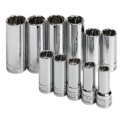 Socket Set Chrome 3/8 in 12 Pt