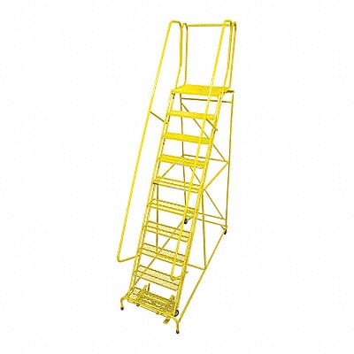 Rolling Ladder Steel 130In. H. Yellow