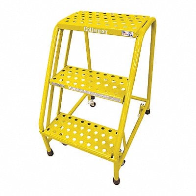 Rolling Ladder Steel 30In. H. Yellow