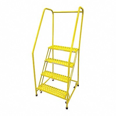 Rolling Ladder Steel 70In. H. Yellow