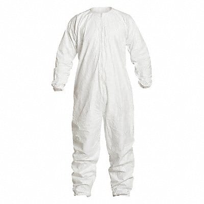 Collared Coverall Elastic White 2XL PK25