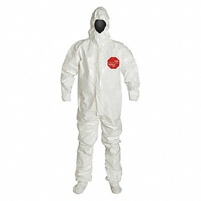 Hooded Coveralls White 4XL Elastic PK6