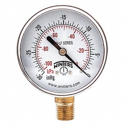 J1380 Gauge Pressure 30 in Hg Vac/kPa 2-1/2 in