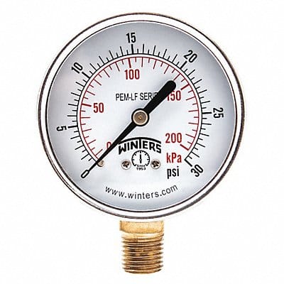 J1380 Gauge Pressure 0 to 30 psi 2-1/2 in