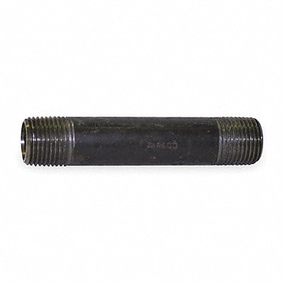 Black Pipe Nipple Threaded 4x8 In