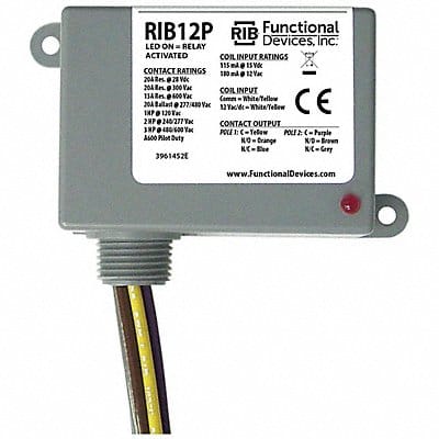 Enclosed Relay 20A DPDT 12VAC/DC