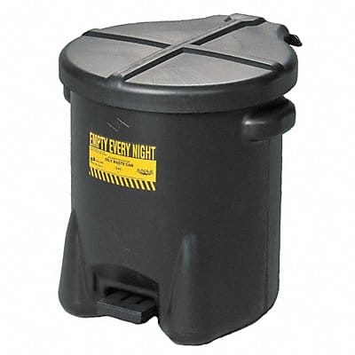 Oily Waste Can 14 gal Polyethylene Black