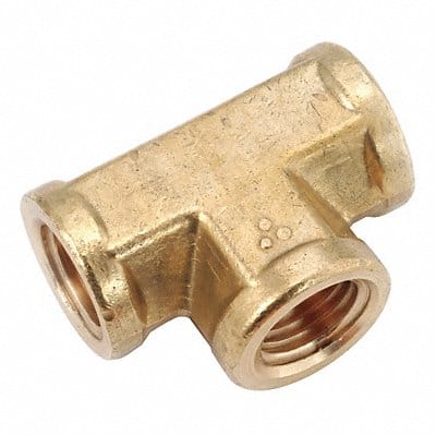 Female Tee Brass 1/4 in Pipe Size NPT