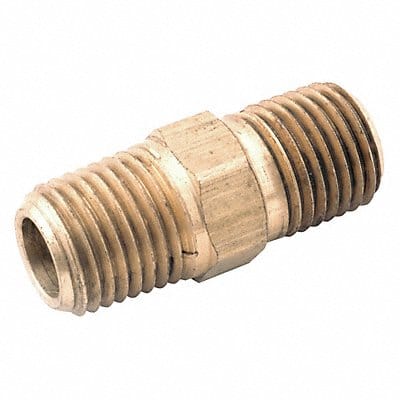 Hex Nipple Brass 1/4 in Pipe Size MNPT