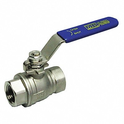 SS Ball Valve FNPT Inline 1/2 in