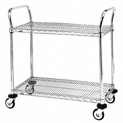 Utility Cart Chrome 38x21x38 2 Shelf