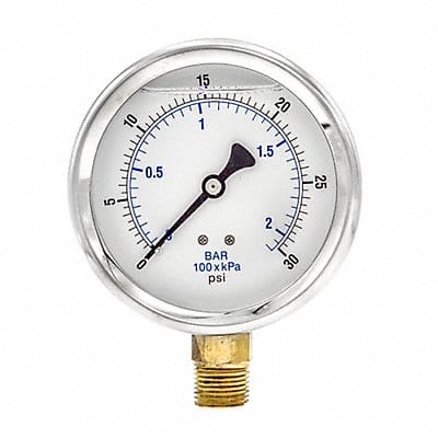 H8403 Pressure Gauge Liquid 4 in 30 psi