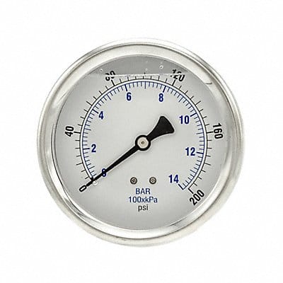 Pressure Gauge 1/4 in NPT 4 in