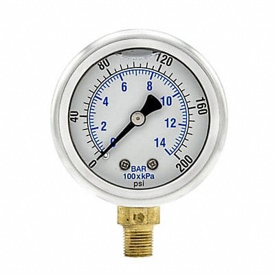 Pressure Gauge 1/8 in NPT 2 in