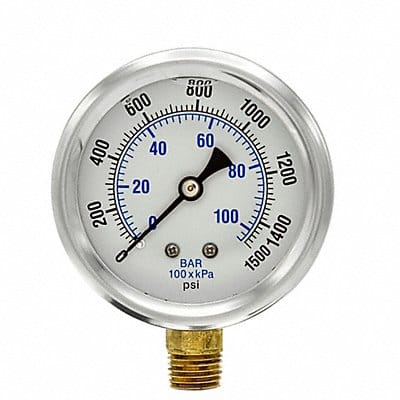 Pressure Gauge 1/4 in NPT 2-1/2 in