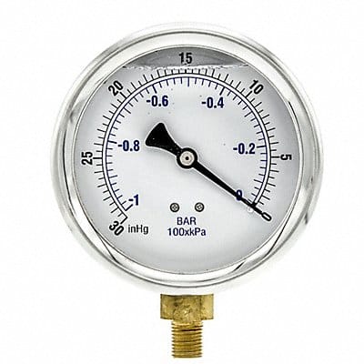 H8400 Vacuum Gauge Liquid 4In 30-0In Hg Vacuum