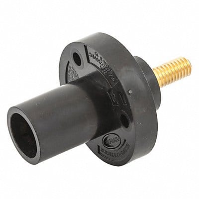 Receptacle Single Pin Male Blk Taper