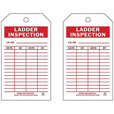 Inspection Tag 7inHx4inW Eco. Poly. PK10