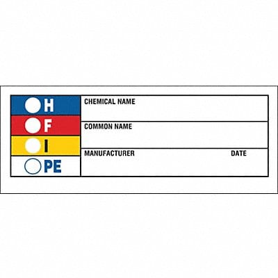 Chemical Label 1-1/2 H 3-7/8 W PK1000