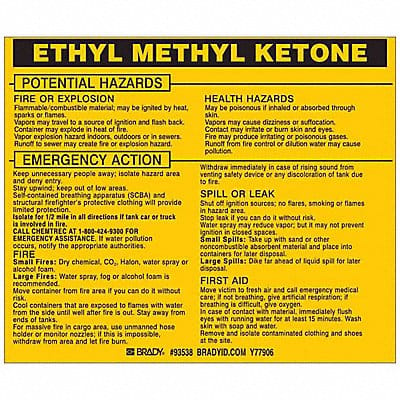 Chemical Label 3-3/4inHx4-1/2inW PK25