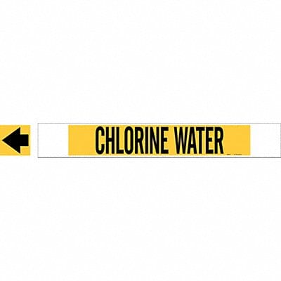 Pipe Marker Chlorine Water 4in H 24in W