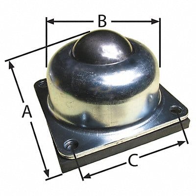 Ball Transfer Flange 1-1/2 Ball Dia.