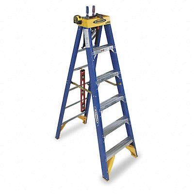 Stepladder Fiberglass 6 ft H 375 lb Cap