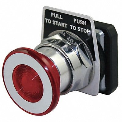 Push Button 30mm Push/Pull Mushroom Rd