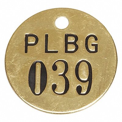 Numbered Valve Tag Gold PK25