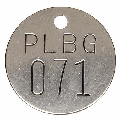 Numbered Valve Tag Silver PK25