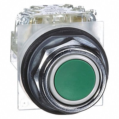 H7068 Non-Illum Push Button 30mm 1NO/1NC Green