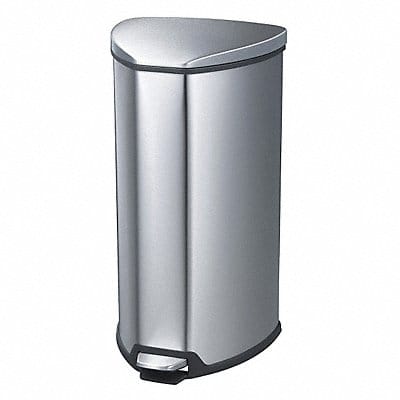 Wastebasket Half Round 4 gal Silver