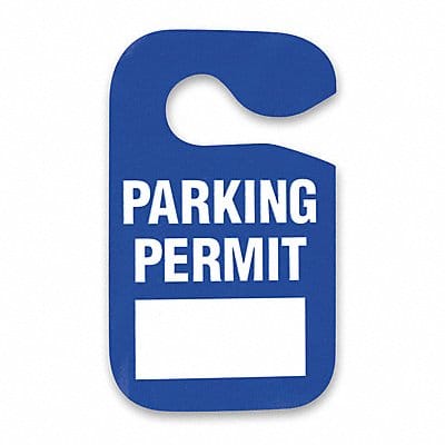 Parking Permit Blue W 3 In PK5