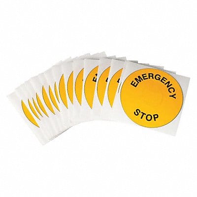 Legend Plate Label 30mm E-Stop PK25