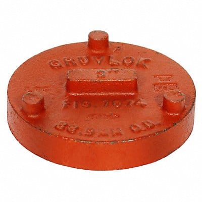 Round Cap Ductile Iron 8 in Orange