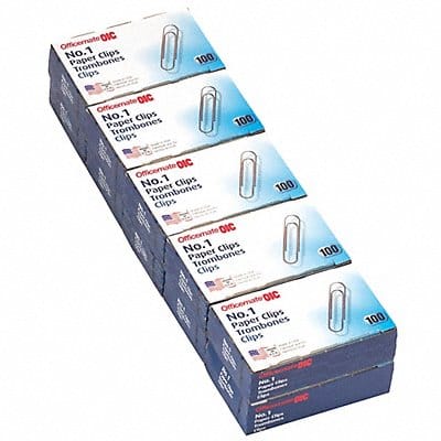 Paper Clips No 1 Silver Steel PK1000