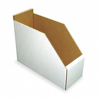 Corr Shelf Bin White Cardboard 8 1/2 in