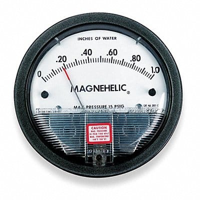 Pressure Gauge 0 to 30 In H2O