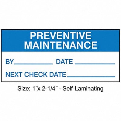 Inspection Label ENG Maintenance PK225