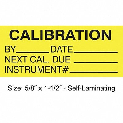 Calibration Label ENG Black/Yellow PK350