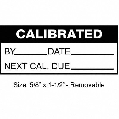 Calibration Label ENG Black/White PK350