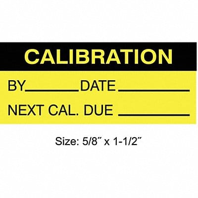 Calibration Label ENG Black/Yellow PK350