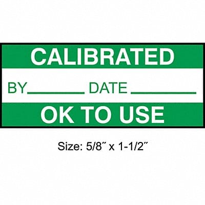 Calibration Label ENG Green/White PK350